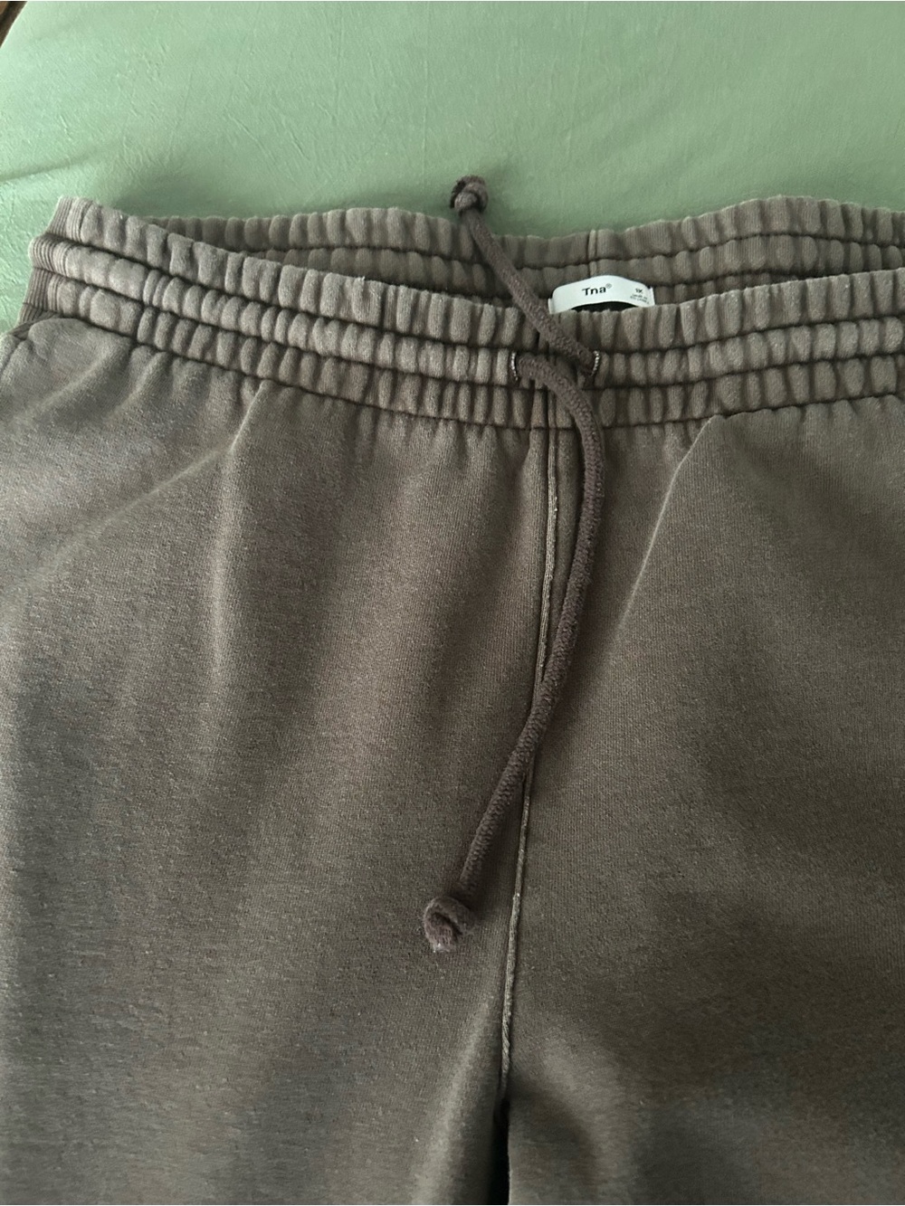 TNA Women’s Stone Washed Brown Drawstring Jogger Sweatpants - Picture 3 of 11